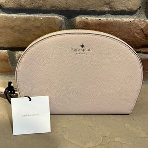 NWT Kate Spade Jackson leather half moon wristlet tan beige